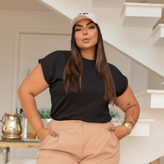 Blusa Plus Size Japonesa Lisa Camisa 100% Algodão Camiseta Básica em Oferta na Shopee