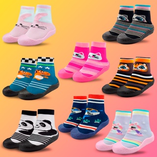 Meia com Sola Bebê Emborrachado Sortida Personagens Homem Aranha Estrelinha Raposinha Panda Infantil em Oferta na Shopee