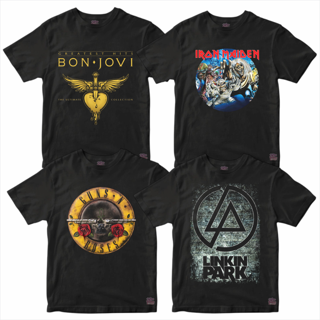 CAMISETA BANDA de ROCK Guns N' Roses bon jovi linkin park iron maiden