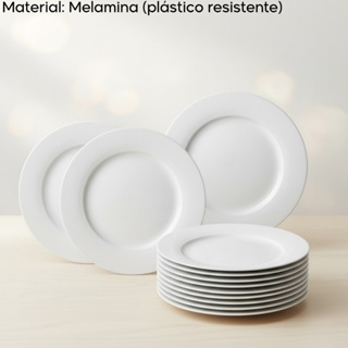 Kit 12 Pratos de Sobremesa em Melamina 18cm Ideal para Eventos Festas Buffet - Bestfer em Oferta na Shopee