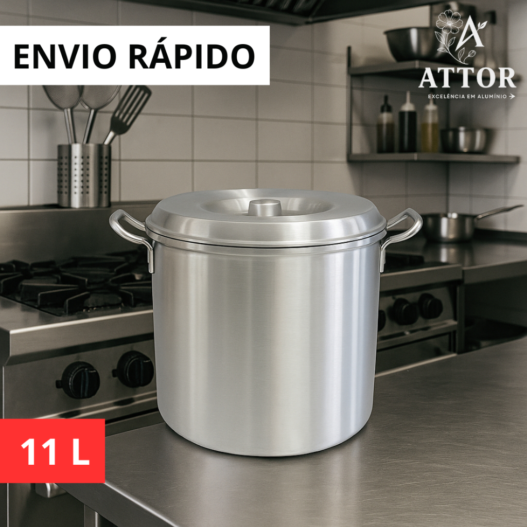 CALDEIRÃO HOTEL N24 11L EM ALUMÍNIO REFORÇADO E ALÇA FUNDIDO, LATA DE ARMAZENAR CARNE NA BANHA, LATÃO DE ALUMÍNIO em Oferta na Shopee