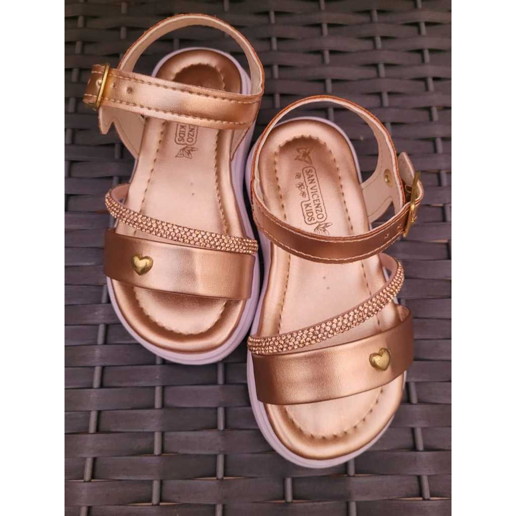 Sandália Infantil Feminina Brilho Rasteirinha Menina Strass