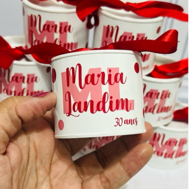 Kit Tubolata Personalizada 5x6cm com Laço – Lembrancinha Festa Infantil, Aniversário e Batizado / Tubolata