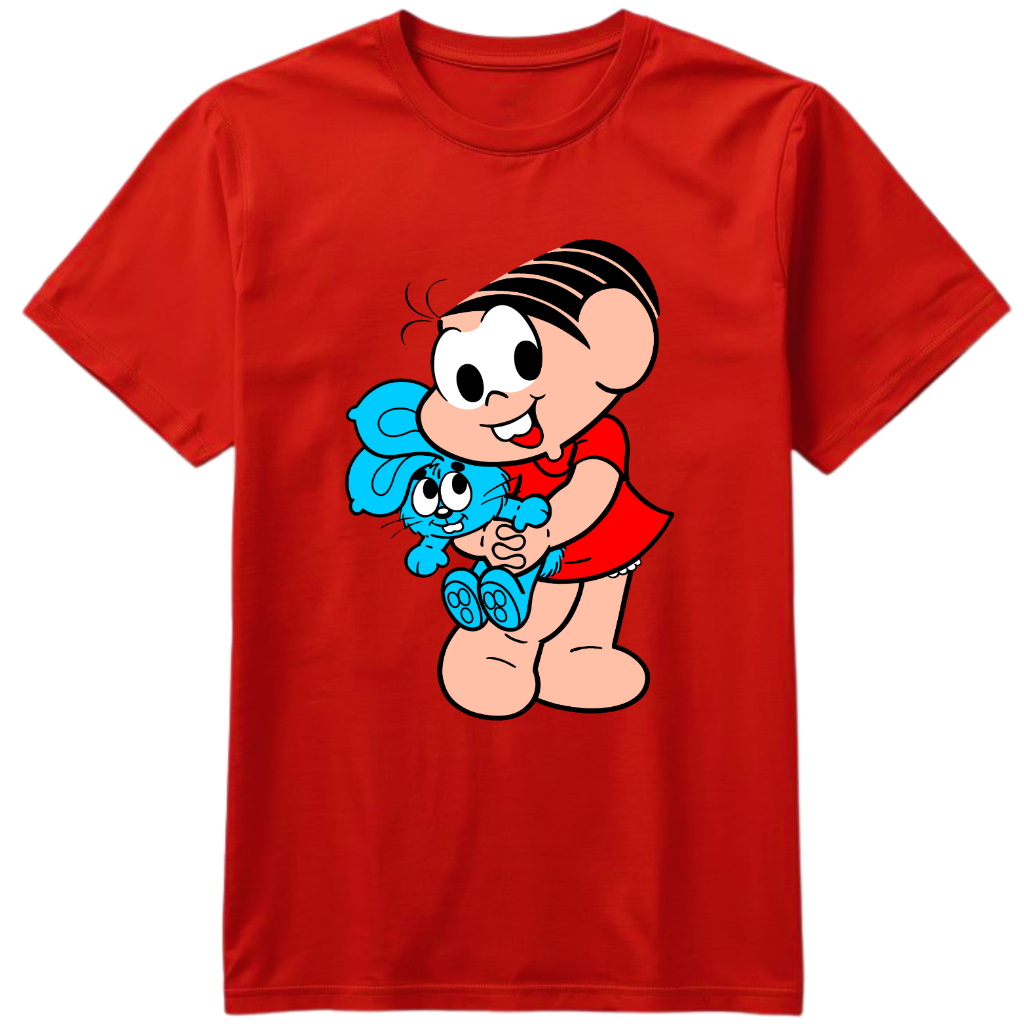 Camiseta Monica Magali Cebolinha Camisa Turma da Monica Férias Criança Escola Blusa Desenho Infantil