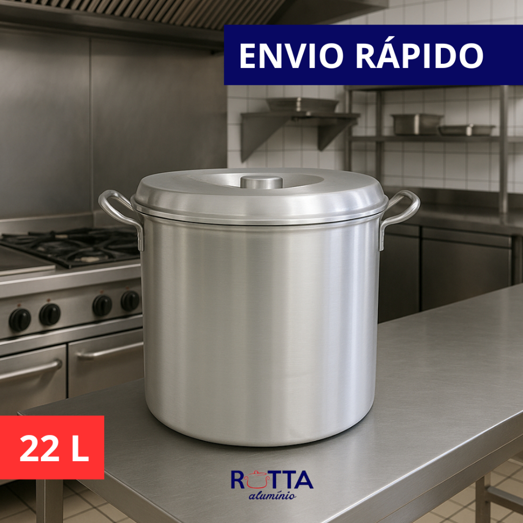 CALDEIRÃO HOTEL LATÃO N30 22L INDUSTRIAL PROFISSIONAL CASEIRO DE ALUMINIO ARMAZENAR CARNE NA BANHA