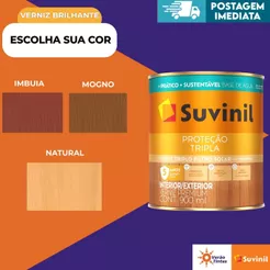VERNIZ SUVINIL TRIPLA PROTEÇÃO BASE ÁGUA BRILHANTE 900ML