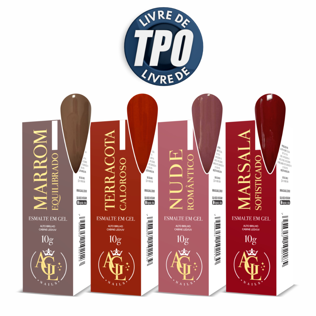 Kit 4 Esmaltes Em Gel  SEM TPO Agl Em Gel Cores Unhas Nails Inverno Alongamento em Oferta na Shopee