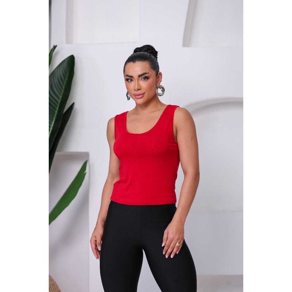 Regatinha Feminina basica viscolycra blusa fitness academia ref. 23
