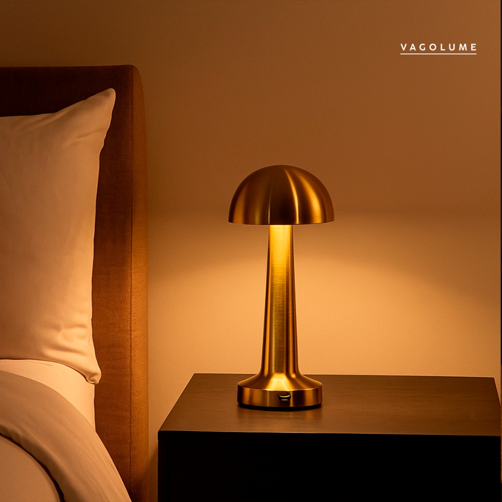 Luminária De Cabeceira Abajur Recarregável 3 Tons Luxuosa De Mesa Escrivaninha LED Quarto Candeeiro