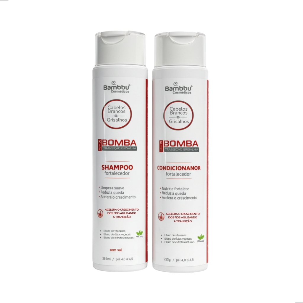 Kit Shampoo Condicionador Bomba Fortalece Antiqueda 295ml - Bambbu Cosmético
