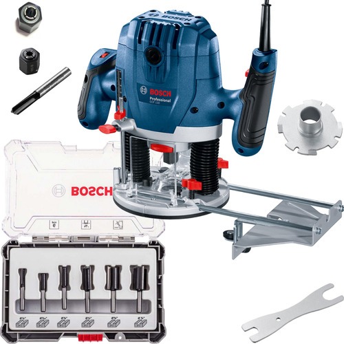 Tupia Coluna Bosch GOF 130 220V + Kit 6 Pcs Fresas Jogo Standard Bosch em Oferta na Shopee