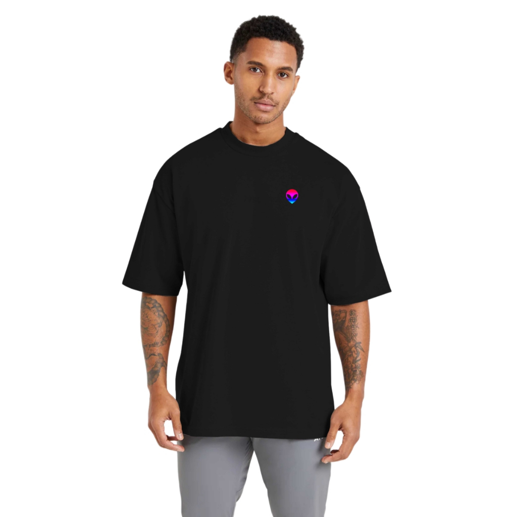 Camiseta Oversized de Algodão Masculina Ideal para Academia e Esportes Gola Redonda Estampas