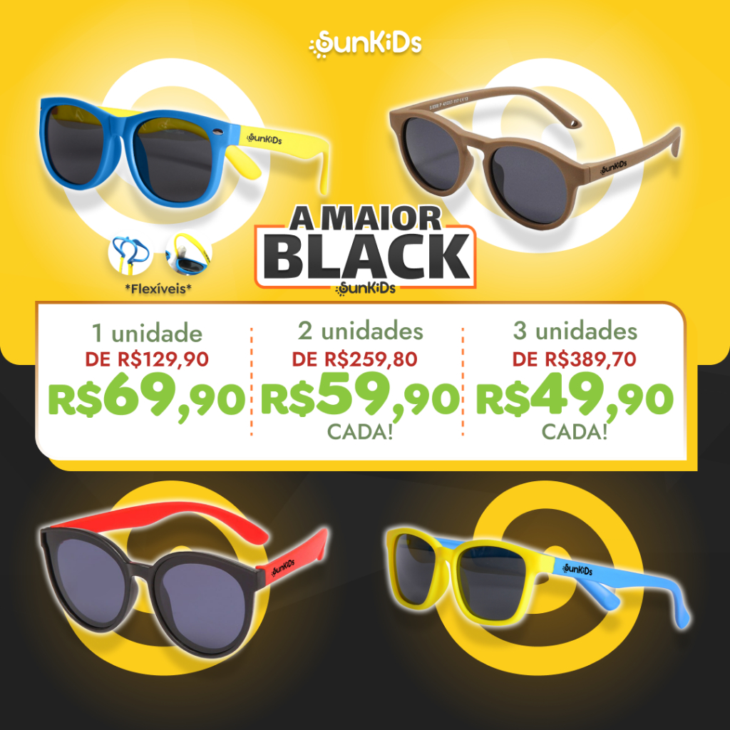 A Escolha das Mães Inteligentes | Óculos Infantil Sunkids Flexível e Seguro Para Sol Forte – Natan Por Aí (Corrida