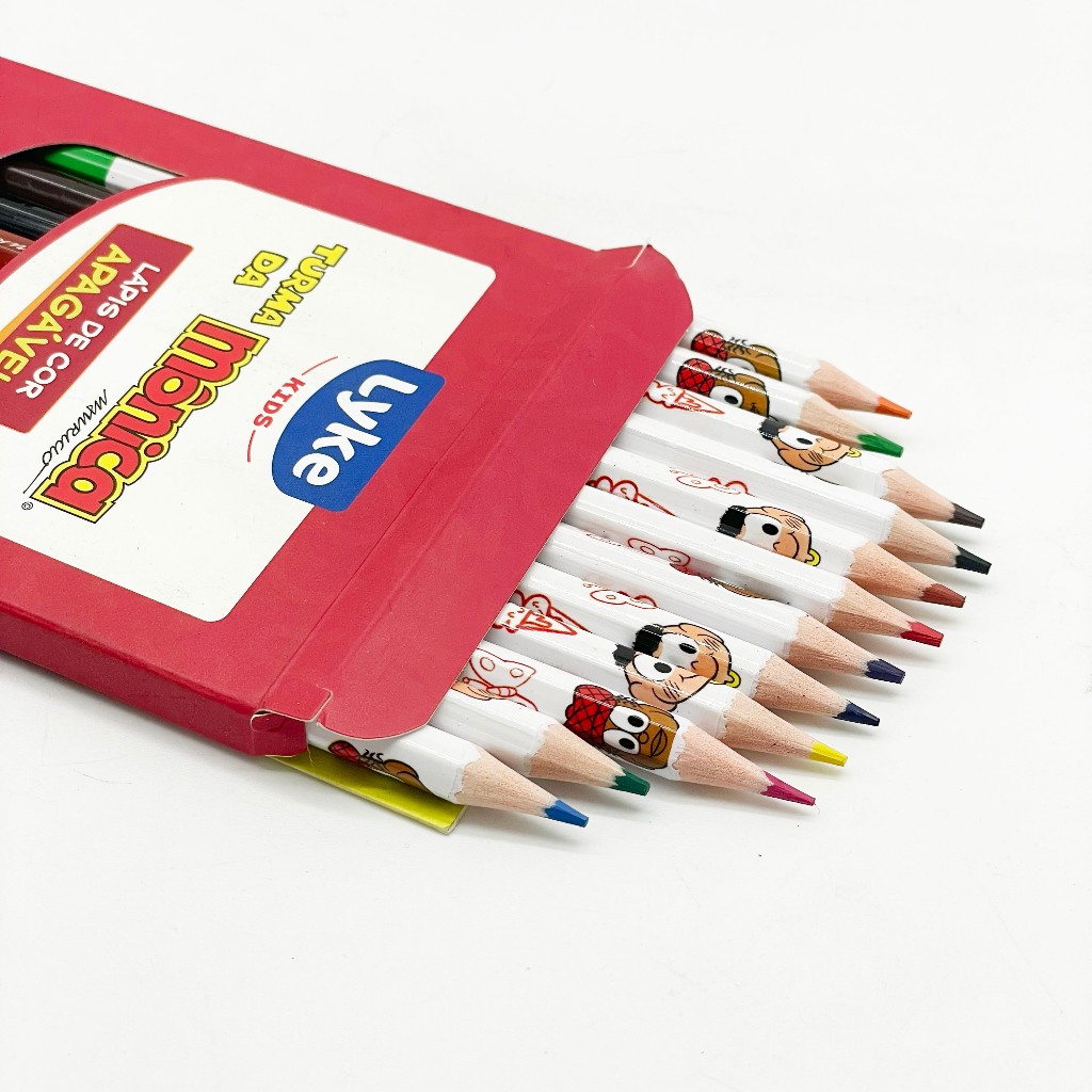 Lápis de Cor Apagável Turma da Mônica – 12 Cores – Lyke