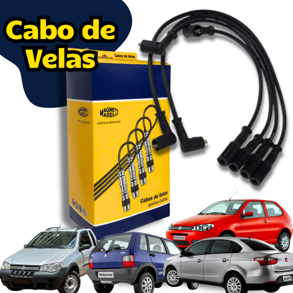 Cabo de Velas Ignição Fiat Fire Fiorino Uno 1.0 8v 2007 Em Diante Magneti Marelli em Oferta na Shopee