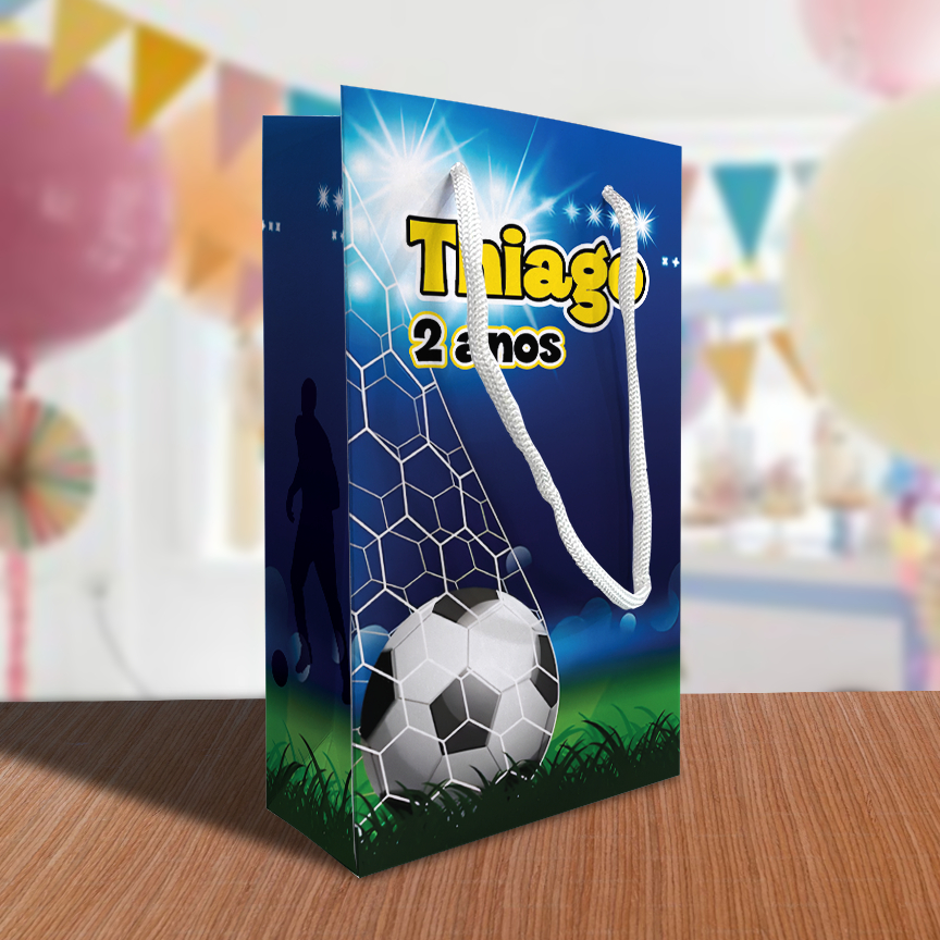 Sacolinha Futebol Personalizada Festa Lembrancinha Kit Festa Sacola Bola Jogo