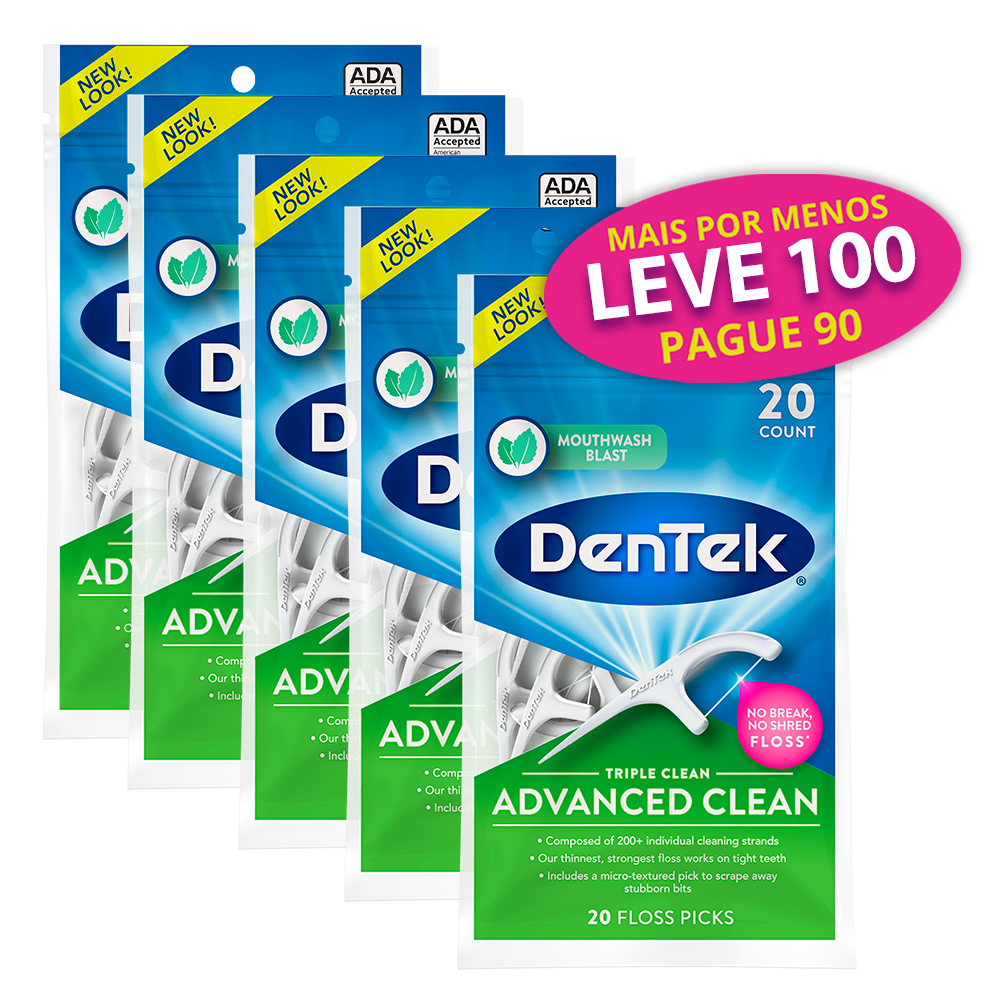 Fio Dental com Haste DenTek Floss Picks Triple Clean Advanced Pague 90 Leve 100 em Oferta na Shopee