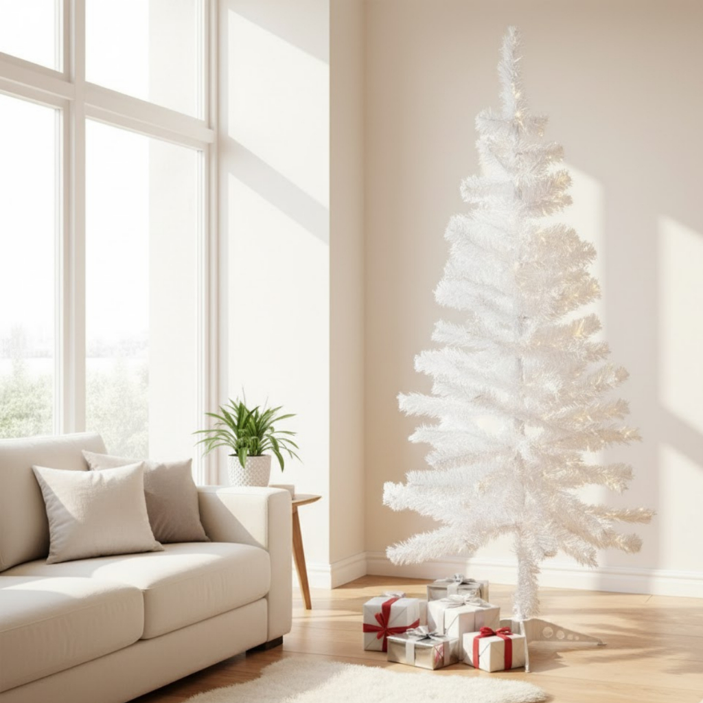 Arvore De Natal Pinheiro Branca Luxo 120cm 110 Galhos