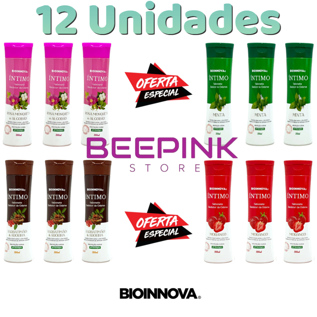 🧴 SUPER OFERTA – KIT 12 UNIDADES BIOINNOVA!  🔥 Leve 12 Sabonetes Íntimos por um preço especial! em Oferta na Shopee