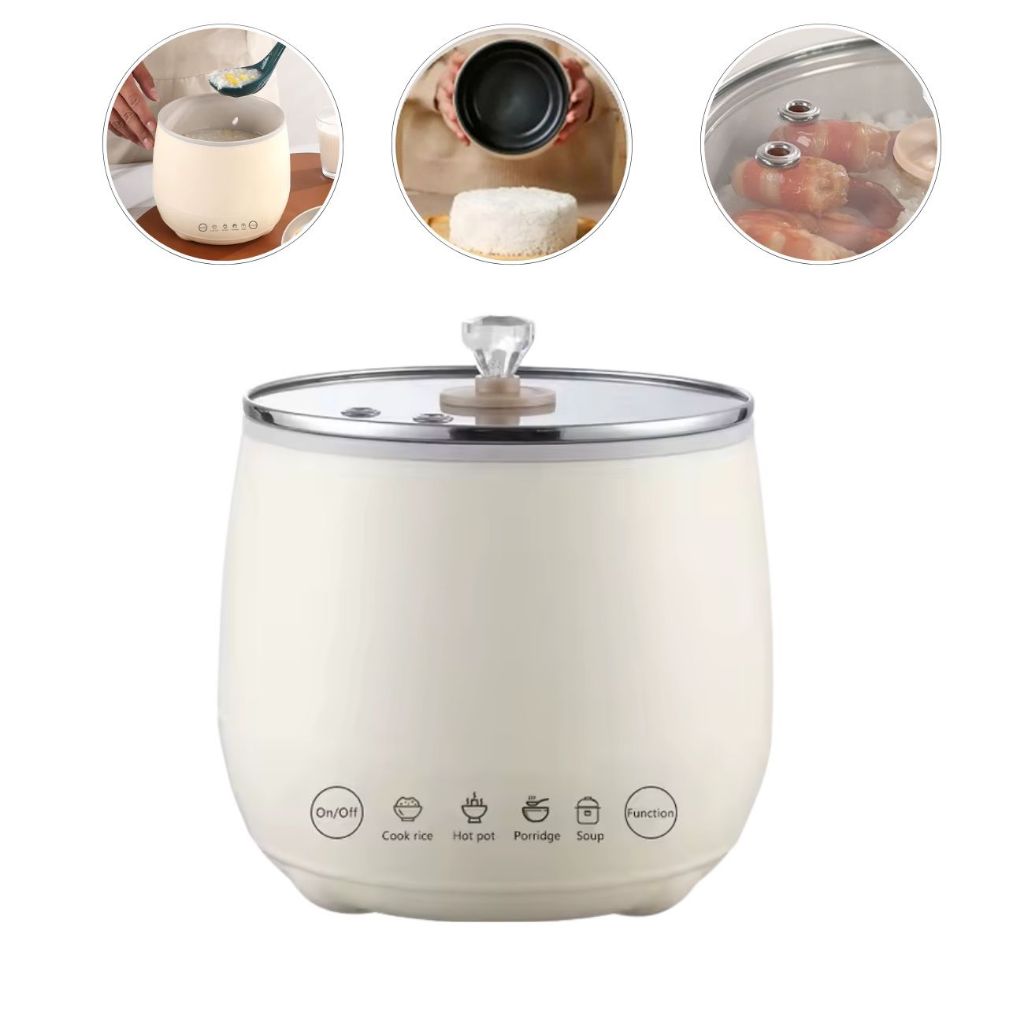 Panela Elétrica De Arroz Caldos Legumes Cerâmica Antiaderente 1,8l 110v OU 220V