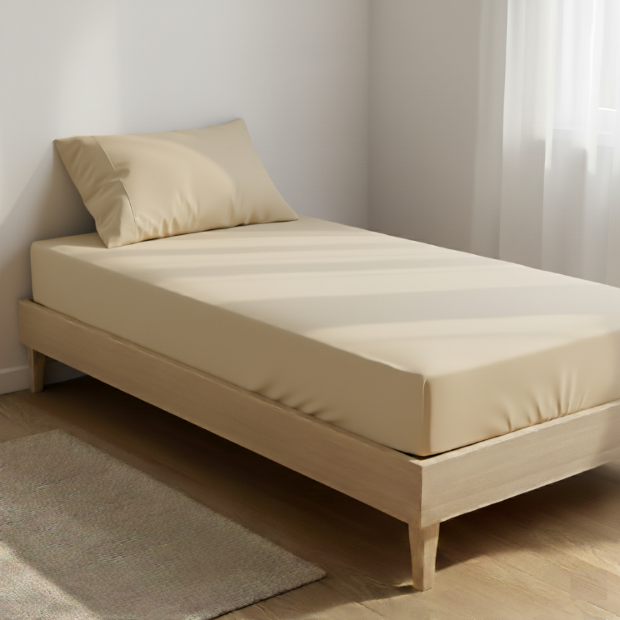 Jogo 2 peças de Lençol de Solteiro com Elástico e Fronha Lisa Percal 400 Fios Toque Macio