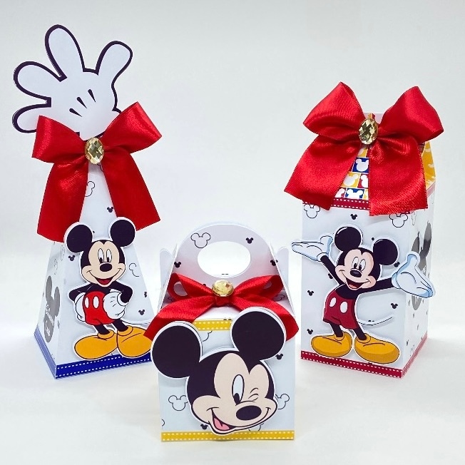 Kit Festa Mickey Mouse Personalizado / Lembrancinhas / Festa / Caixas Personalizadas / Aniversário /Milk / Pirâmide