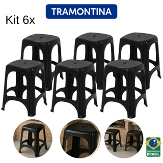 Conjunto De 6 Banquetas Resistentes  Até 100kg Tramontina em Oferta na Shopee