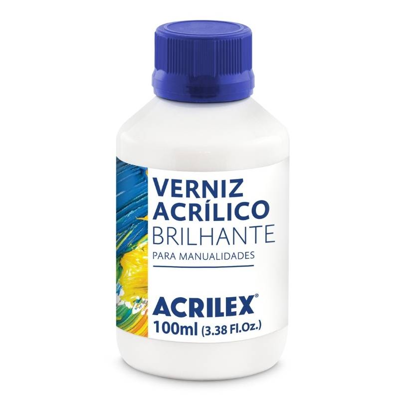 Verniz Acrílico Brilhante Acrilex 100ml Incolor 15010 – base água e acabamento protetor em Oferta na Shopee
