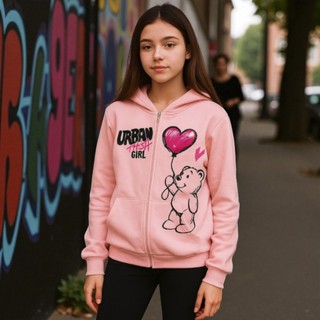 Jaqueta Moletom Infantil Menina Capuz E Zíper Casaco Inverno em Oferta na Shopee