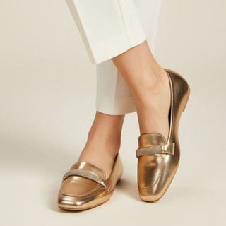 Sapatilha Feminina Confortável Luxo Mocassim Sapato Feminino Bico Quadrado Rosê Strass