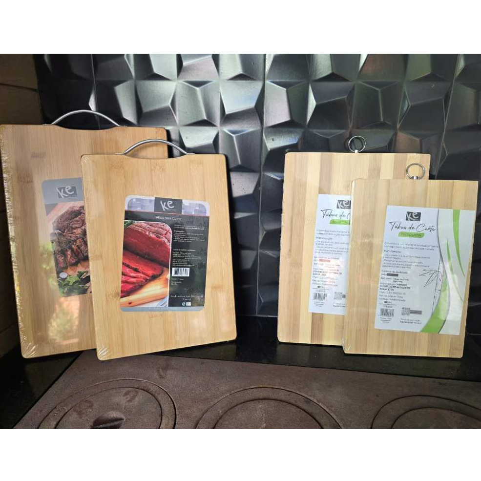Tábuas de carne bambu para Cortes com suporte e ação bactericida natural