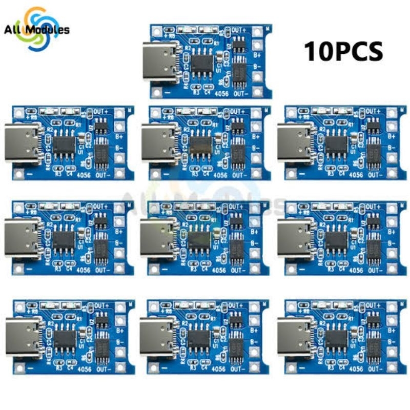 10 unidades TP4056 USB C módulo bateria de litio