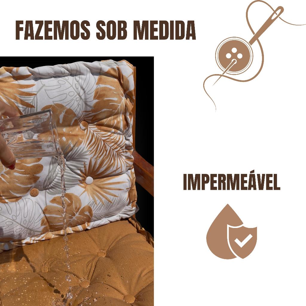 ALMOFADA FUTÓN TURCA 60X60 TECIDO IMPERMEÁVEL ACQUABLOCK ASSENTO ENCOSTO BANCO