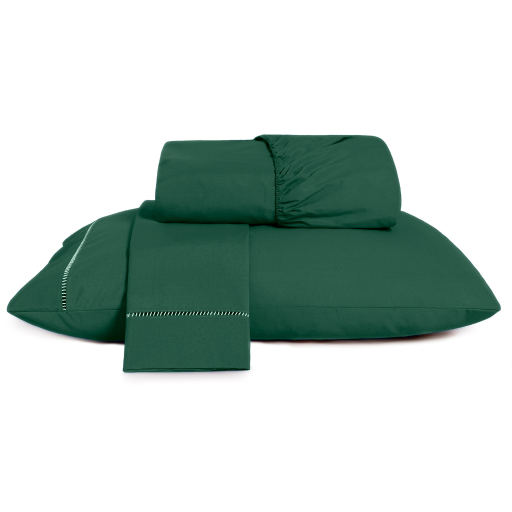 Jogo de Lençol 3 Peças 400 Fios Cama Casal Padrão Micropercal Ponto Palito Hotel Toque Macio em Oferta na Shopee