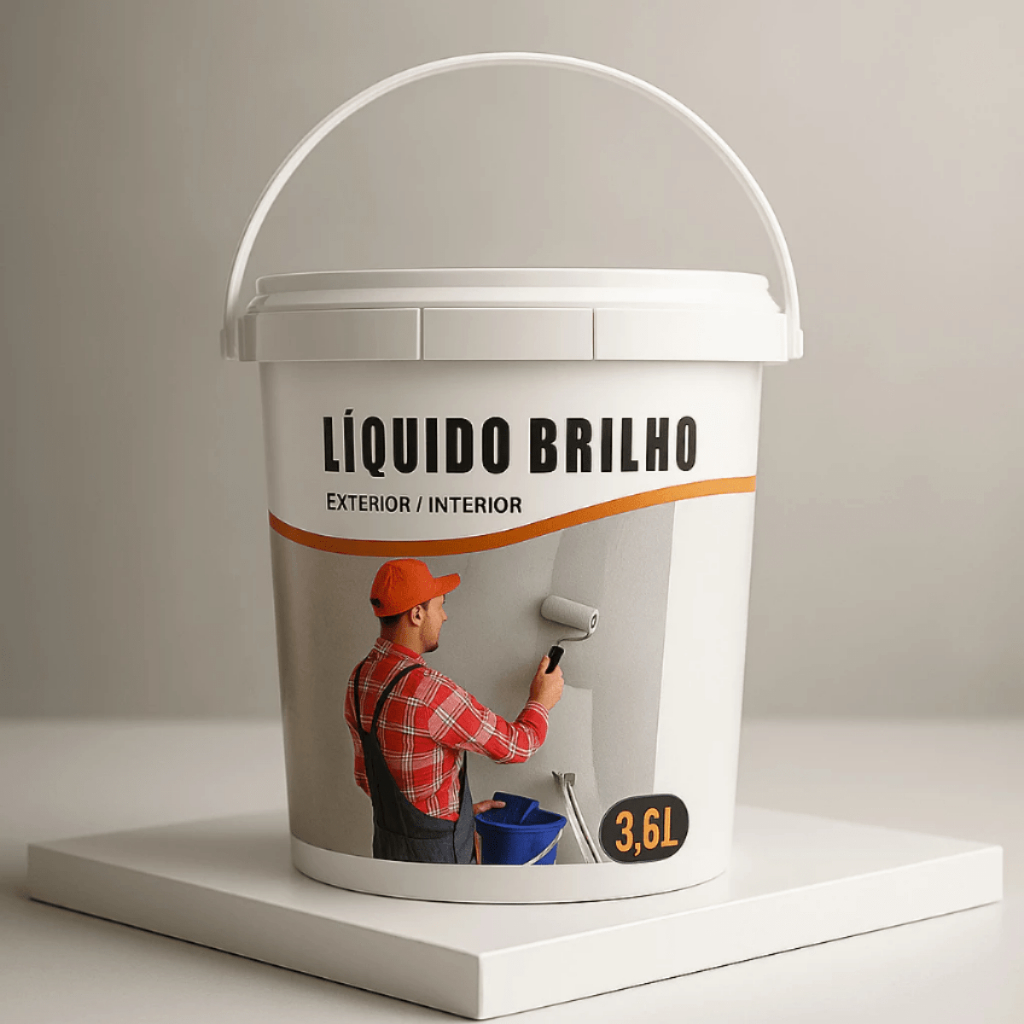 Resina Acrílica Líquida 3,6L Base Água Brilho Branco, Impermeabilizante e de Alta Resistência
