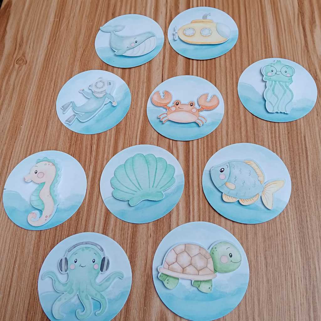 Tag Esfera 6,5cm Personalizada para Lembrancinhas Fundo do Mar Azul Simples ou Camadas Envio Rápido em Oferta na Shopee