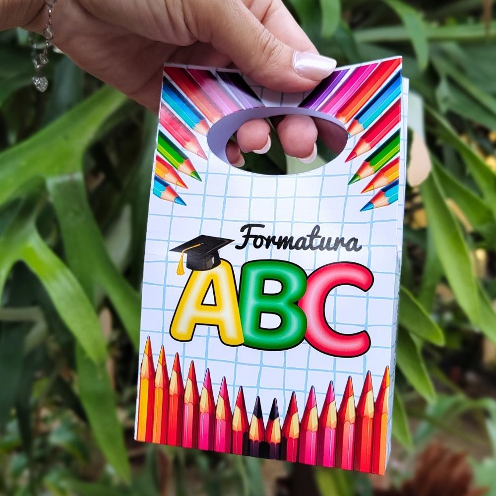 Sacolinha P Formatura ABC 10x16cm Festa Lembrancinha Infantil Aniversário Pegue e Monte