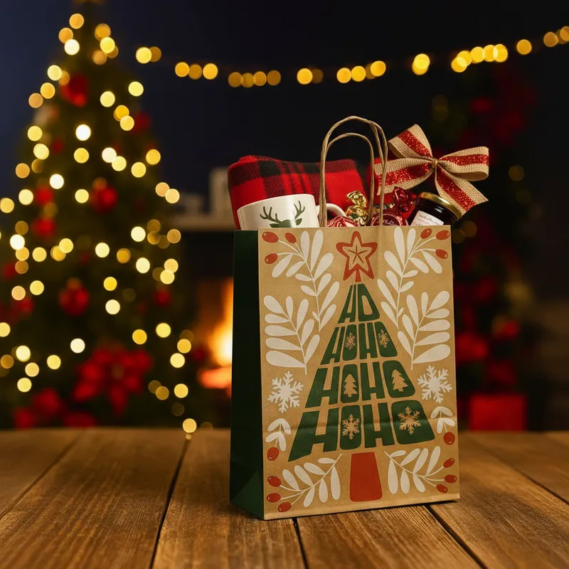 10 SACOLAS NATAL KRAFT HOHOHO 23,5X10X31,5CM 2936 (LC) NATAL 2025 (CHOCO) · foto 2