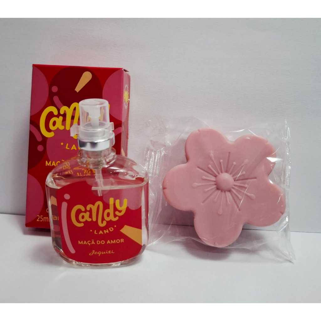Kit Jequiti Exclusivo – Perfume Candy Land Maçã do Amor 50ml + Sabonete Rebeca Abravanel 50g