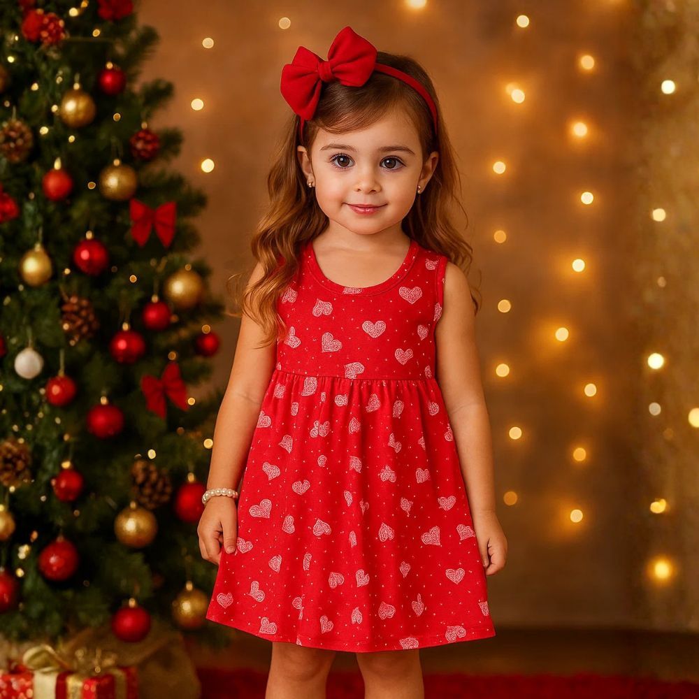 Vestido Infantil Vermelho do 1 ao 10 | Vestido Infantil Menina | Roupa Infantil Feminina