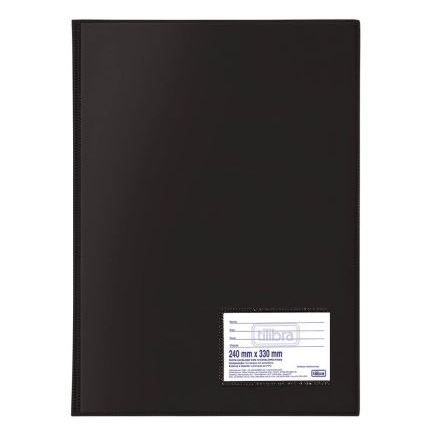 PASTA CATÁLOGO PVC 0,15MM OFÍCIO 50 ENVELOPES PRETA