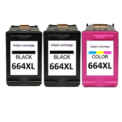 Kit Combo de Cartucho 664 xl- 2 preto e 1 colorido 664XL Compatível 2136 2676 3776 5076 5276 1115 3636