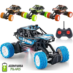 Carrinho Controle Remoto Carro Grande Off Road com Luz Led Jipe