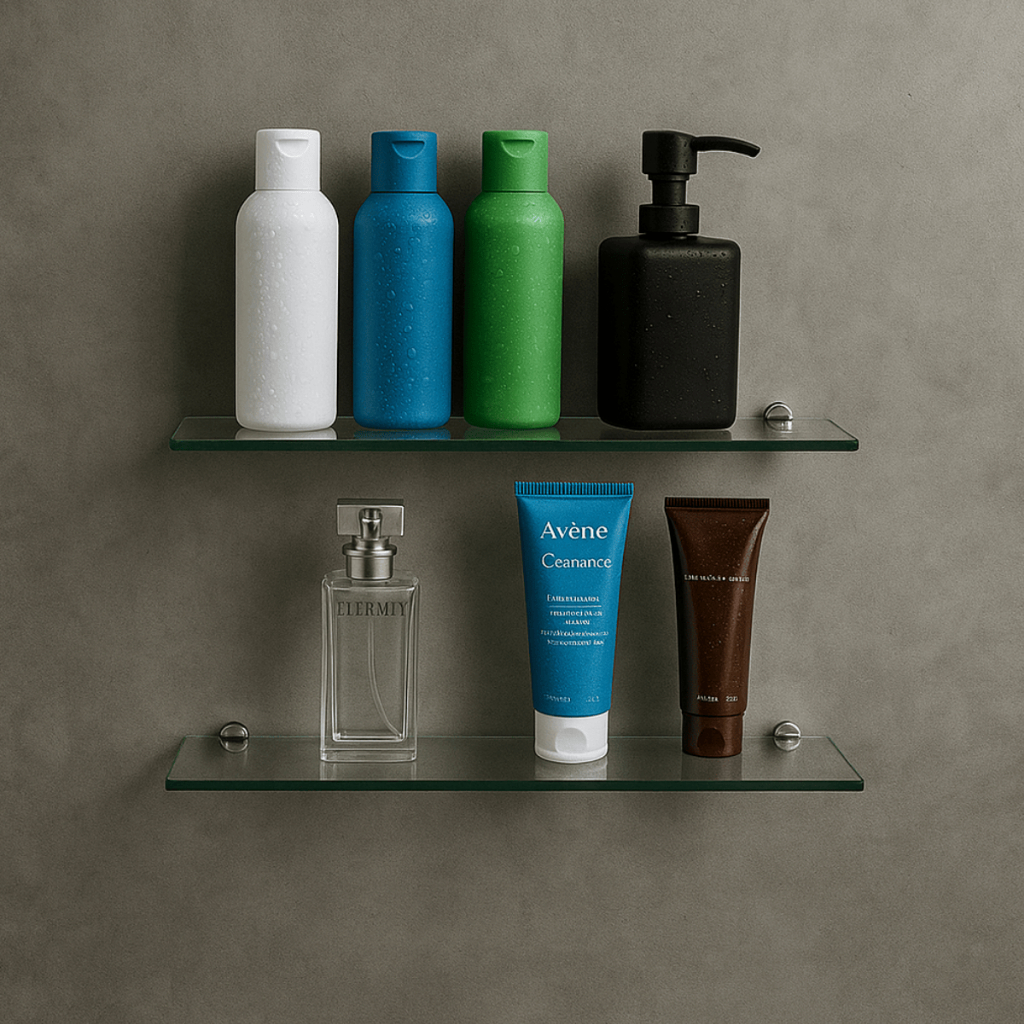 Kit 02 Prateleiras Multiuso De Vidro 30cm Fixação Dupla De Parede Para Banheiro e Casa em Geral em Oferta na Shopee