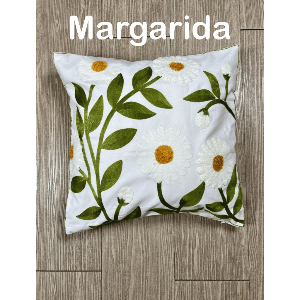 Capas de Almofada 45 x 45 cm | Fronhas - Bordado, Decorativo para Sofá e Cama Bordado Floral em Oferta na Shopee