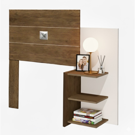 Cabeceira Para Cama Box Solteiro 0,90 Acapulco  Jequitibá/Off White