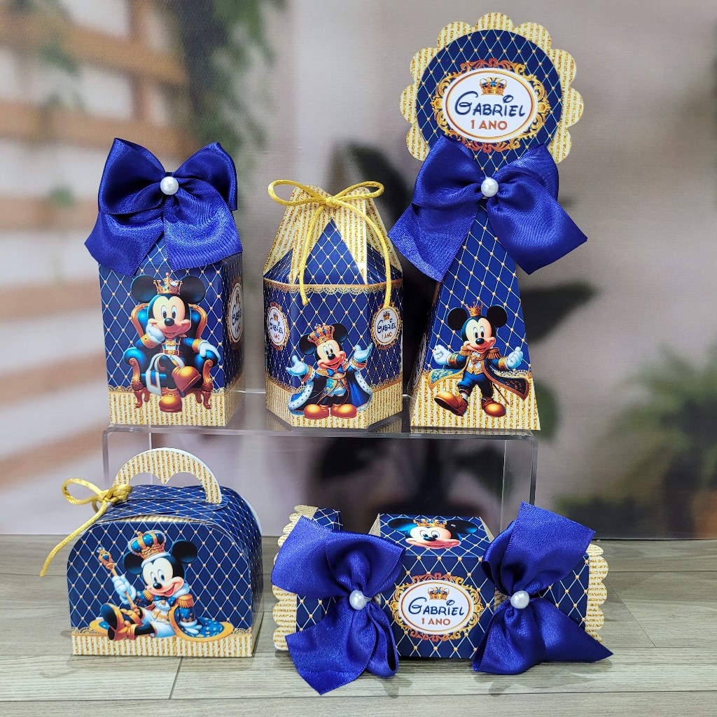 Kit Festa Personalizado Mickey Realeza - DESMONTADO - Lembrancinhas de Aniversário Infantil