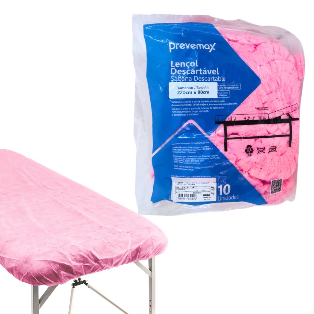 Lençol Descartável Rosa Tnt Elástico 2.20 x 0.90 - 10 Unid em Oferta na Shopee