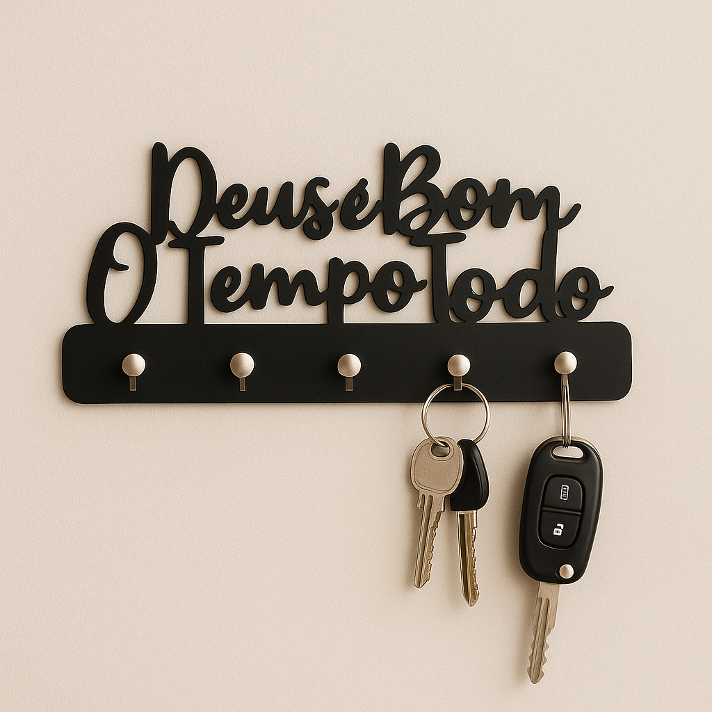 Porta Chaves Mdf Deus é Bom o Tempo Todo Para Parede Decoração Multiuso em Oferta na Shopee