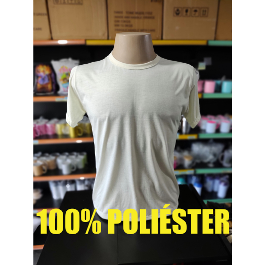 Camisa Marfim Malha 100% Poliéster Sublimação Adulto e Infantil LISA SEM ESTAMPA